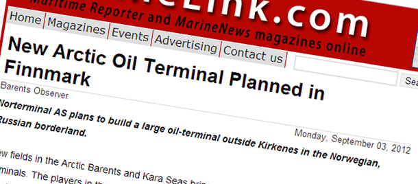 MarineLink.com - New Arctic Oil Terminal Planned in Finnmark